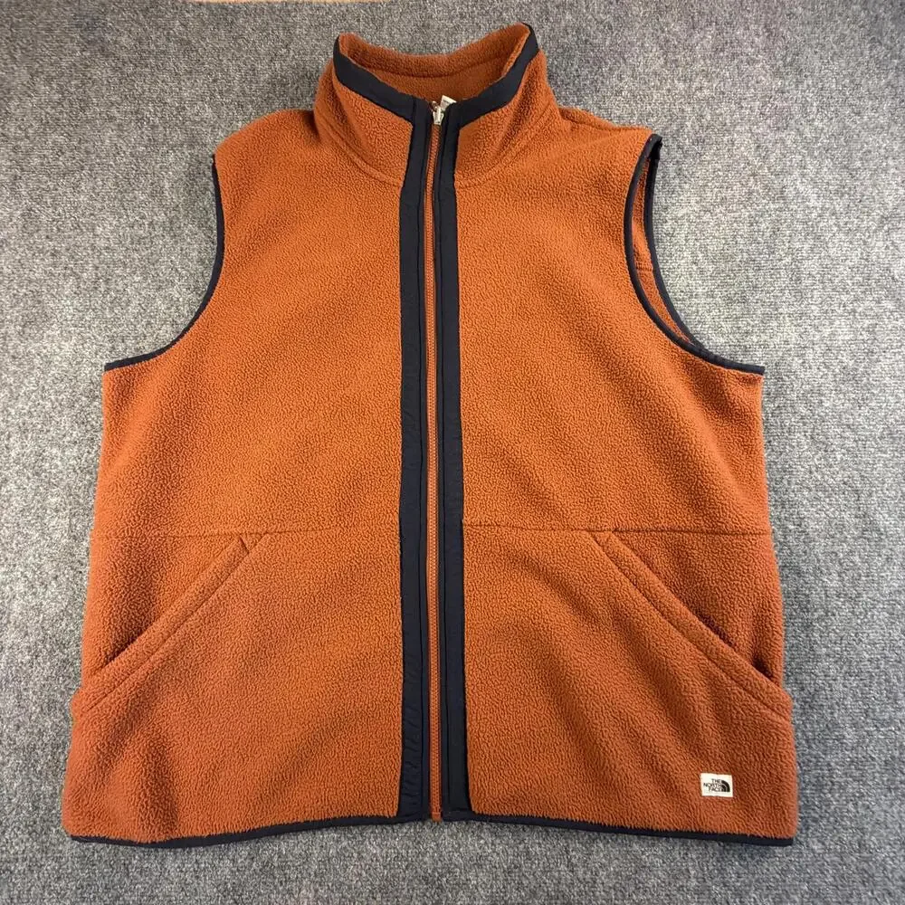 The North Face Men's‎ Orange Fleece Vest XXL #1553